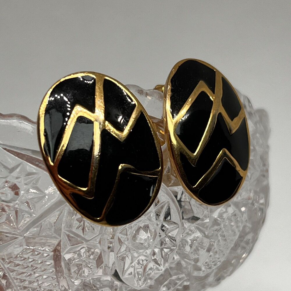 Vintage Clip On Earrings Heavy Unsigned